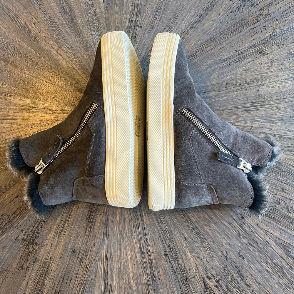 Dolce Vita Tulli Fur Lined Gray Suede Sneaker Boots Women's Size 6 - Picture 6 of 16